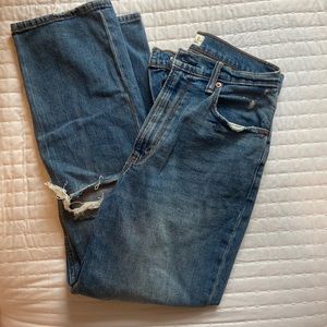 Abercrombie and Fitch Curve Love Ultra High Rise Ankle Straight Jeans